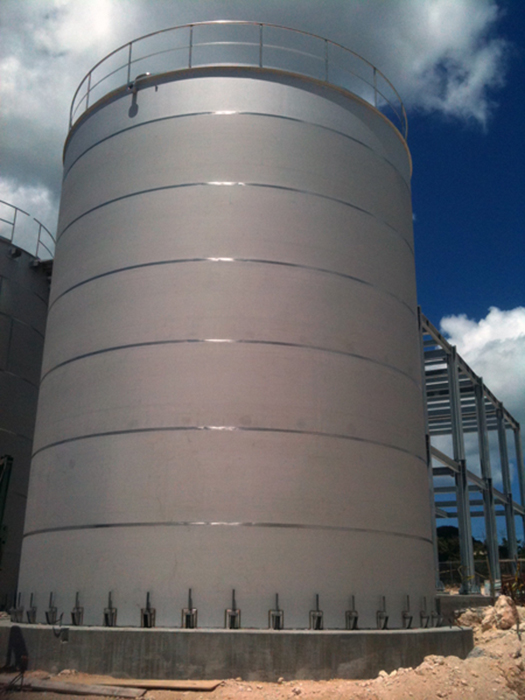 Stainless steel 600 cubic metres tank (Virgin Islands)